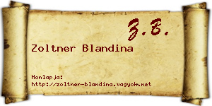 Zoltner Blandina névjegykártya